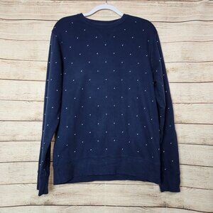 The Hundreds Crewneck Sweatshirt Men's Small Blue White Dot Streetwear Pullover